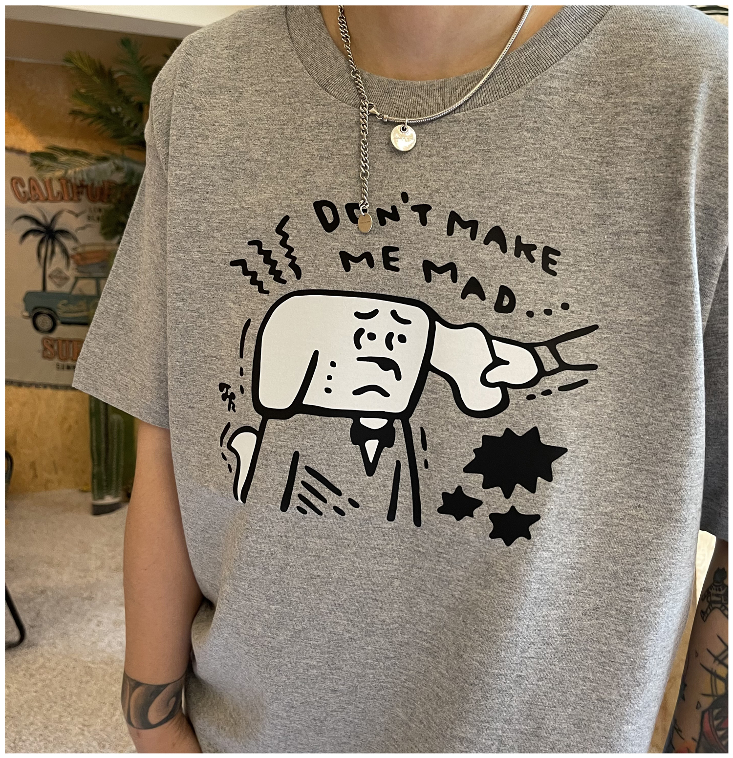 短袖小众中性男女青年别惹我