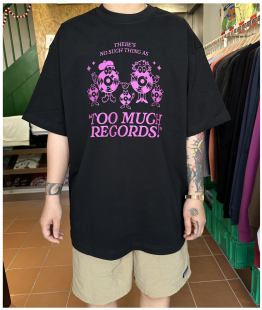 T恤纯棉小领口 短袖 复古唱片卡通人vintage美式 休闲小众宽松男女款