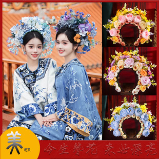 泉州浔埔簪花发箍成品绢花头饰民族风花环旗袍女汉服配饰头箍