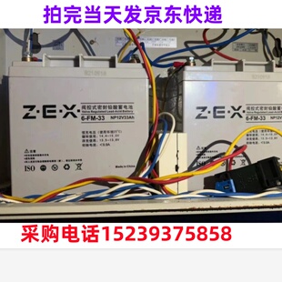 ZEX阀控式密封铅酸蓄电池6fm33/NP12V33AH消防主机控制柜集中电源