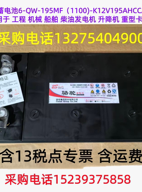 骆驼蓄电池6-QW-195MF（1100)-K12V195AHCCA1100用于工程机械船舶