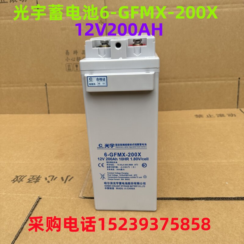 光宇 固定 型阀控封式铅酸蓄电池 6-GFMX-200X12V 200Ah 10HR全新