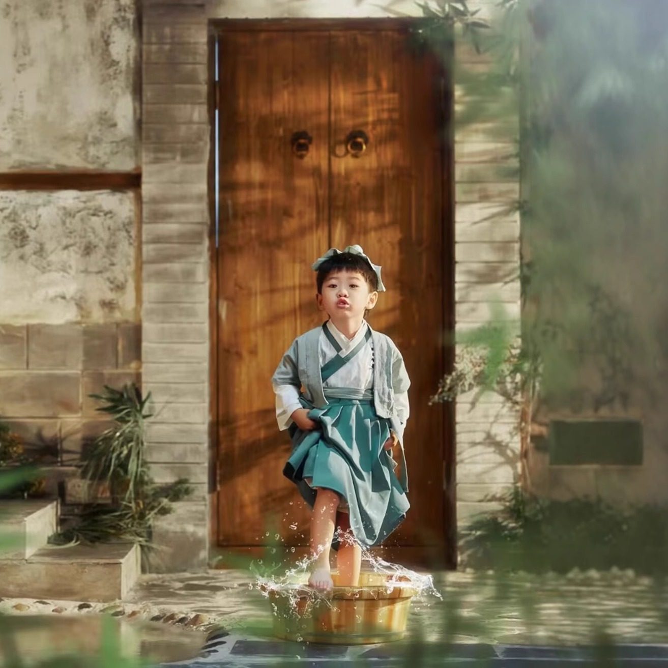 汉服男童复古国学服中国风古装书童服装三字经弟子规演出服开笔礼