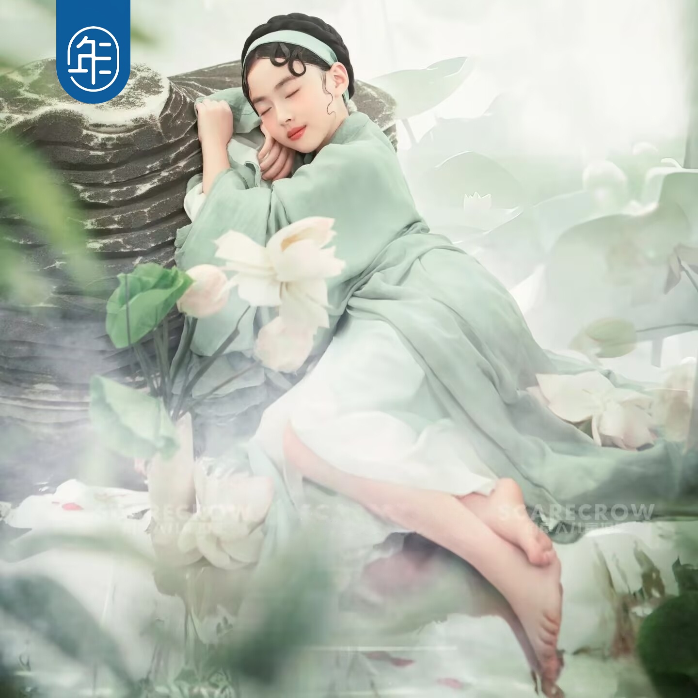 新款青蛇白蛇舞蹈服女童古装中国风古典演出连衣裙儿童魏晋风汉服