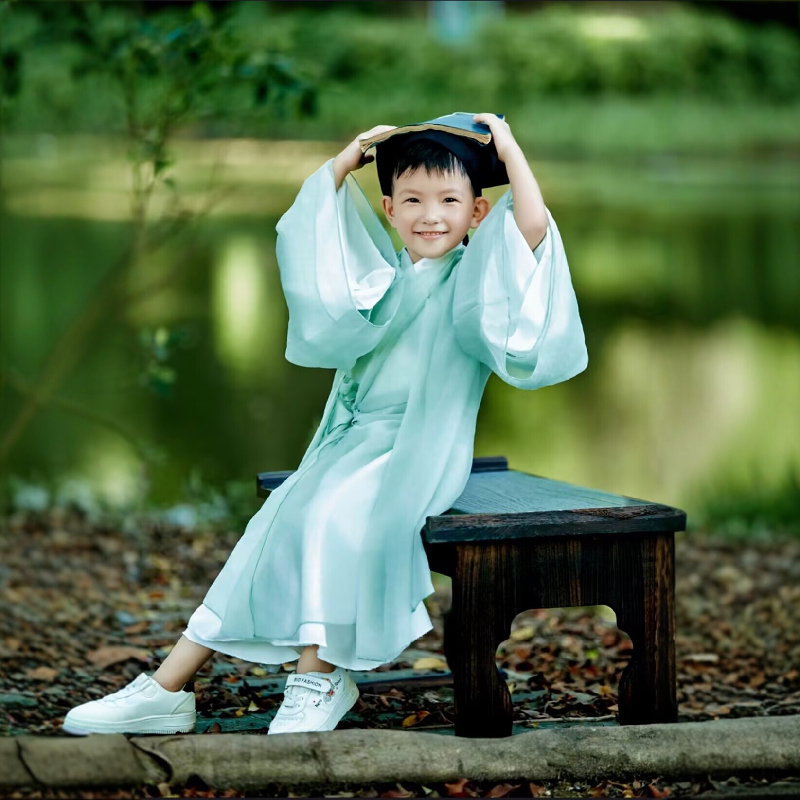 儿童汉服国学衣服中国风男童古装书童三字经弟子规魏晋风演出唐装