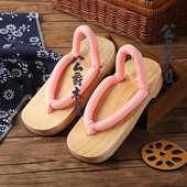 人字cos鞋 日式 日常凉拖鞋 动漫木屐拖鞋 木屐女中跟实木鞋 人字拖鞋