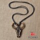 仿牦牛骨项链牛头吊坠牛角挂件佤族原始部落牛头骷髅旅游景点