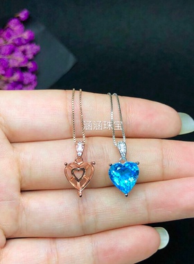 s925纯银吊坠空托 心形5*5 6*67*78*810*10 11*11 12*12 13*13mm