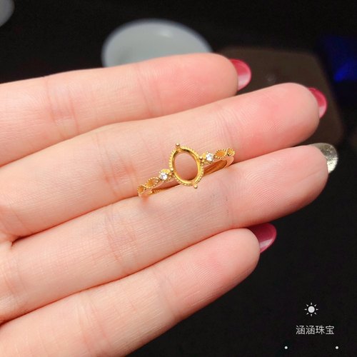 戒指空托椭圆形5*7mm代镶清新