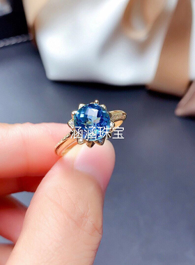 银饰品圆形玉石日韩风戒指空托