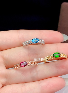 银饰品戒指椭圆形4*6mm代镶