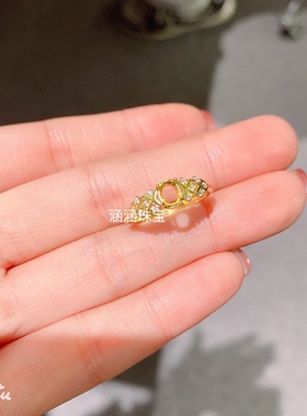 s925银饰品戒指空托椭圆形4*5mm代镶红宝石 月光石 蓝宝石时尚 w