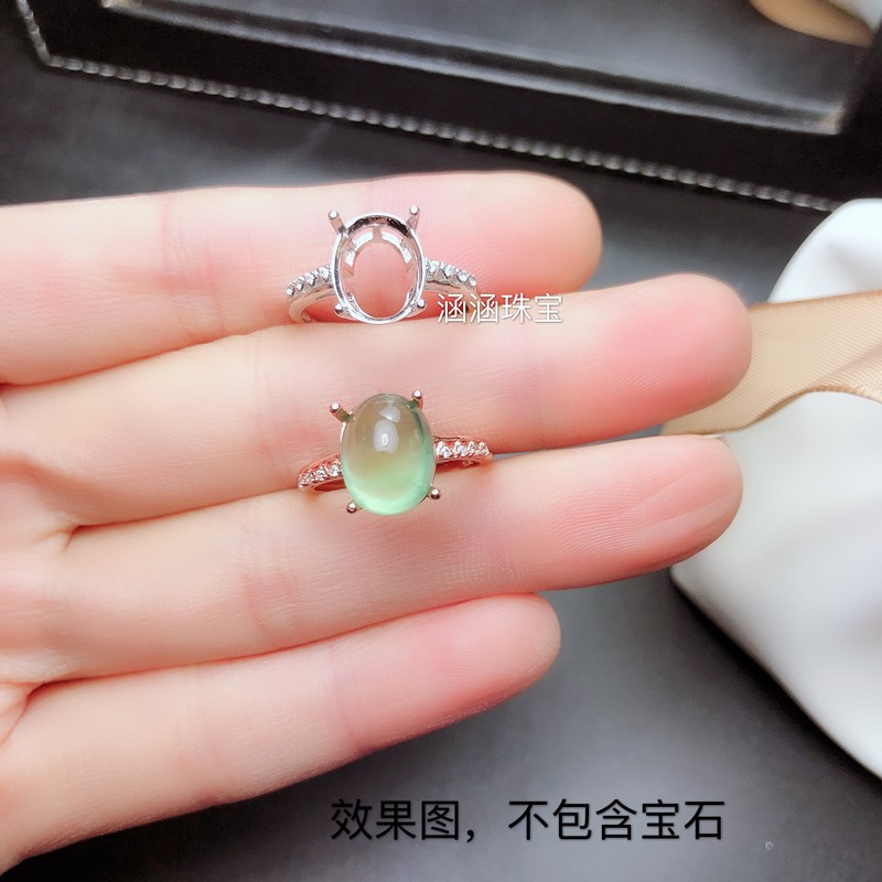 s925椭圆形女款银戒指