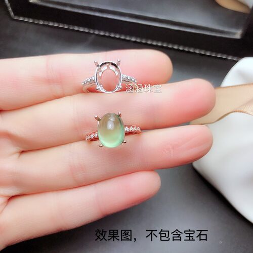 s925椭圆形女款银戒指