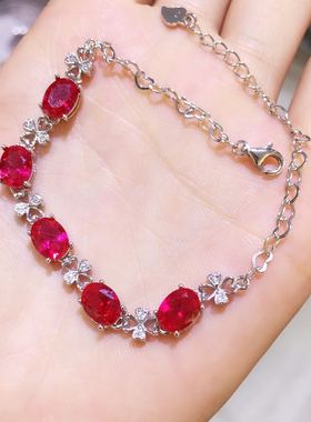 纯银玫瑰金成品主石手链