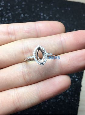 925纯银活圈戒指空托马眼64