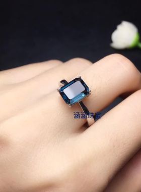 925纯银四爪长方形戒指