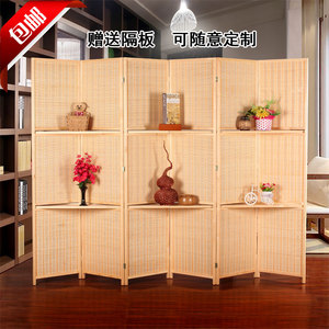 竹子酒店屏风隔断玄关门中式移动折屏餐厅卧室办公室屏风隔断包邮