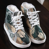 高帮系带传统国潮布棉靴子 纯手工千层底女棉 冬新品 天然棉花保暖