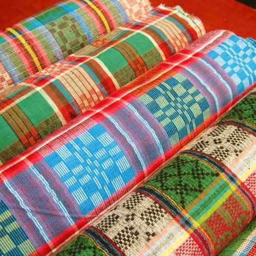 包邮农家传统织布纯手工四匹缯织花粗棉布粗布床单工艺品珍藏孤品