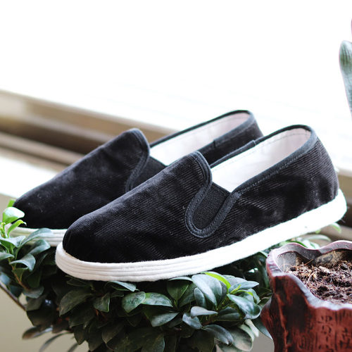 布鞋松紧口一条绒养生传统手纳