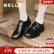 百丽时光旅人厚底乐福鞋 新款 小皮鞋 阿秋同款 深口单鞋 子E1F1DAM6