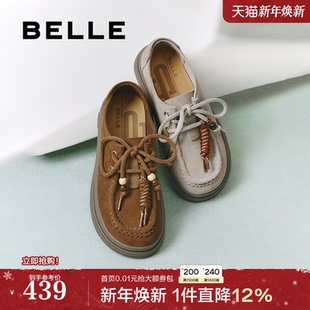 休闲牛津乐福单鞋 百丽复古串珠厚底勃肯鞋 新款 秋季 子E1R1DCM5 女款