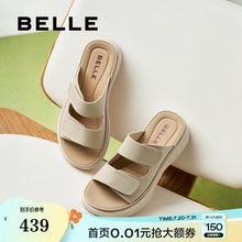 百丽厚底勃肯鞋女2025夏季新款可外穿透气休闲妈妈凉拖鞋D9J1DBT5