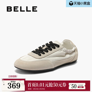 薄底运动休闲鞋 百丽女鞋 新款 秋季 D9C1DCM5 子透气复古德训鞋