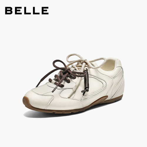 【新品试用】百丽双鞋带薄底赛车鞋阿甘德训鞋女26新款休闲运动鞋