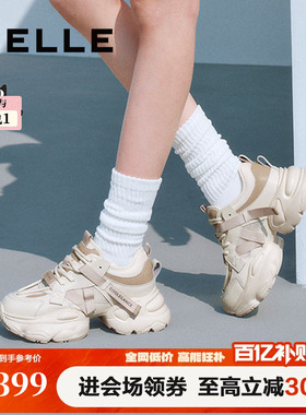 百丽女鞋运动厚底银灰色老爹鞋新款增高鞋运动休闲鞋D5D1DBM5