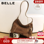 百丽包包女新款 新年礼物流浪摩卡升级版 麂皮单肩斜挎托特包Z9410A