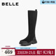 百丽鲸鱼靴复古厚底弹力高长筒靴女冬季 显瘦瘦骑士靴子E4V1 新款