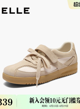 百丽女鞋子运动风芭蕾风德训鞋新款魔术贴运动休闲板鞋D8N1DAA5