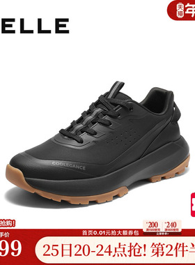 百丽男鞋厚底增高休闲健步鞋男士25秋新款皮面户外运动鞋A2041CM5