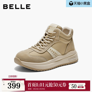 厚底休闲运动鞋 新款 子E5V1DDD5 复古高帮阿甘鞋 百丽女鞋