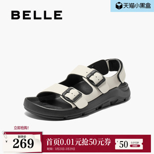 魔术贴沙滩凉鞋 百丽女鞋 新款 夏季 D5X1DBL5 子透气休闲运动凉鞋