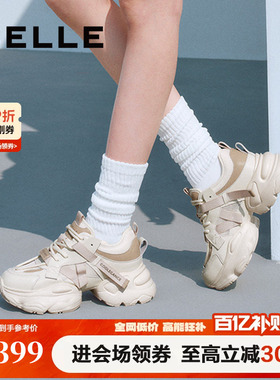 百丽女鞋运动厚底银灰色老爹鞋新款增高鞋运动休闲鞋D5D1DBM5