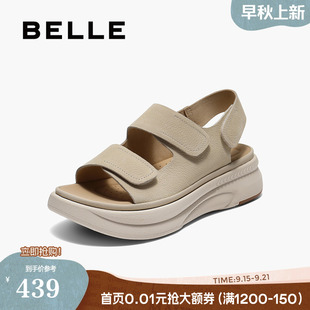 软底凉鞋 百丽休闲凉鞋 厚底勃肯鞋 新款 子D9J2DBL5 女士2025夏季