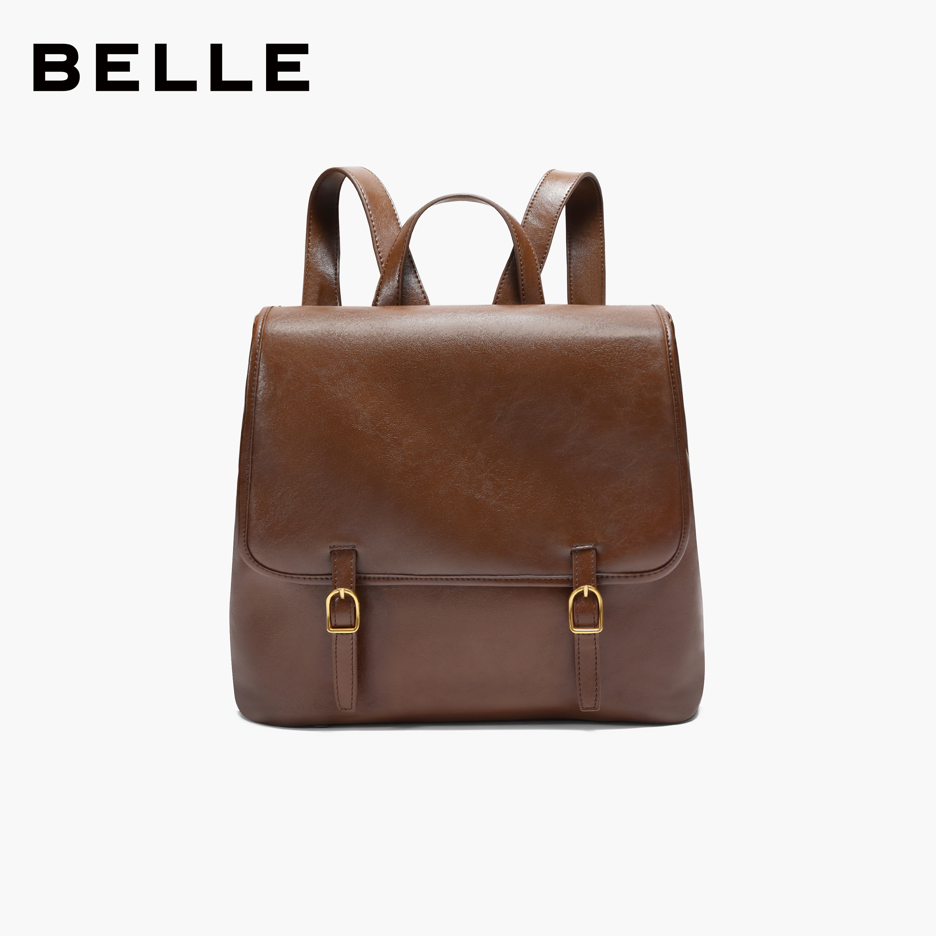 百丽包包女25冬新款商场同款油蜡质感通勤户外实用双肩包F3059AX6