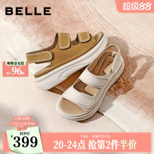 百丽厚底增高运动凉鞋子2026夏季商场同款魔术贴透气女F5T2DBL6