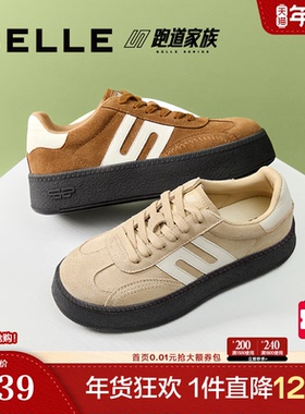 百丽复古厚底德训鞋女鞋秋季新款跑道运动休闲鞋子E2E1DCM5