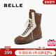 百丽复古英伦拳击靴夏新运动风中筒西部休闲靴子女BAS61DZ5