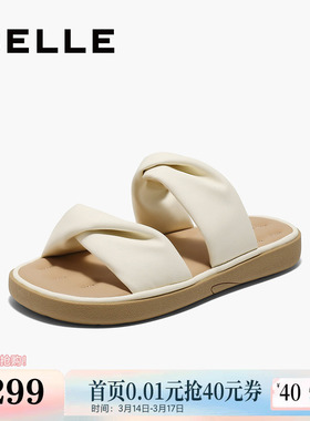 百丽女鞋子膨膨舒适休闲凉拖鞋夏新款可外穿海边沙滩鞋D5E1DBT5