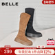 百丽女靴厚底高长骑士弹力靴冬季 新款 显瘦瘦靴长筒靴子B2822DG5
