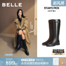 周雨彤同款 加絨大筒圍顯瘦女B9V1D預 百麗雙子星騎士高長筒靴冬季