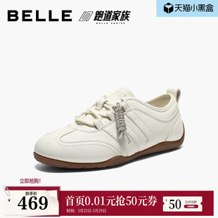 休闲鞋 复古赛车鞋 F1L1DAM6预 女春新款 百丽跑道家族薄底棒球德训鞋