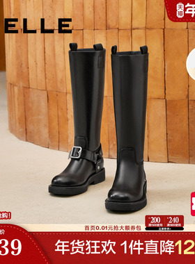 百丽厚底骑士靴女新款冬季显瘦高长靴长筒西部靴子B2171DG4