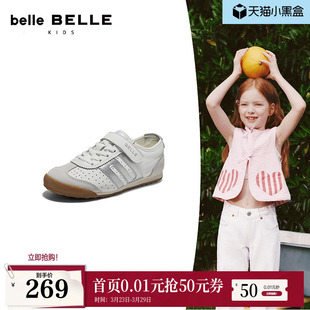 透气打孔休闲鞋 童鞋 32580A86 魔术贴新款 百丽跑道小轻甘阿甘德训鞋
