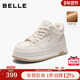 增高百搭小白板鞋 百丽厚底加绒高帮鞋 E6S1DDD5 新款 棉鞋 女鞋 冬季